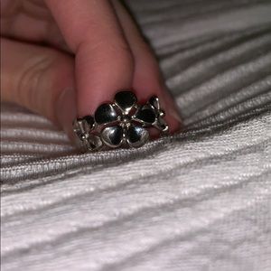 Silver flower ring